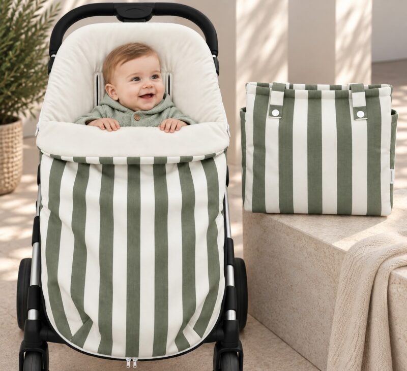 WhatsApp Image 2026-09-10 at 13.36.10 (5) 💚 Saco Universal para Silla de Paseo – Rayas Verde y Blanco 5
