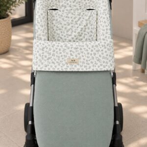 🌿 Saco Universal para Silla de Paseo – Verde Empolvado con Estampado ACH by Chary Rodriguez