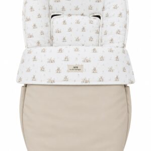 Saco de bebé con estampado de conejitos y polipiel camel ACH by Chary Rodriguez 5 Saco de bebé con estampado de conejitos y polipiel camel ACH by Chary Rodriguez 4