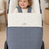 Saco para carrito de bebé Azul Grisáceo con Estampado Floral | ACH by Chari Rodríguez 2 Saco para carrito de bebé Azul Grisáceo con Estampado Floral | ACH by Chari Rodríguez 2
