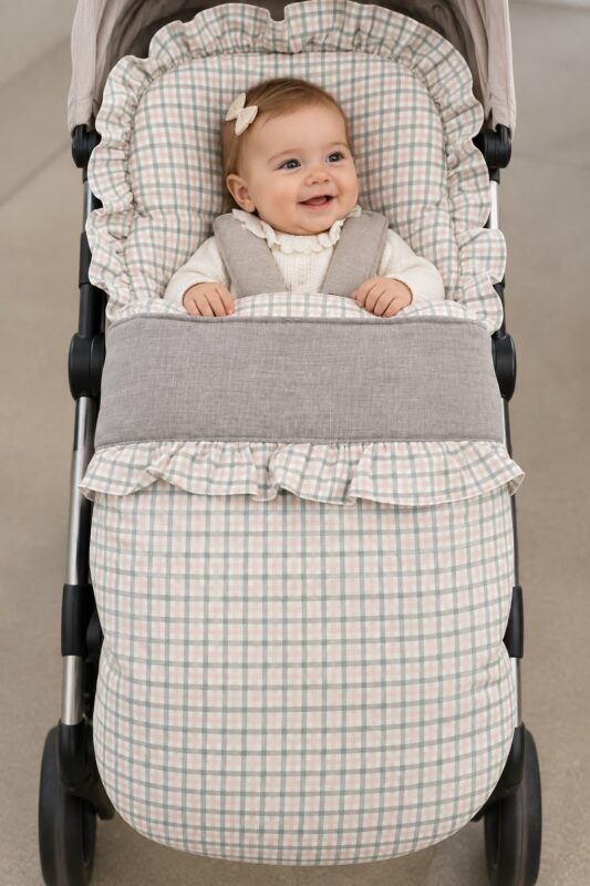 WhatsApp Image 2026-09-11 at 12.55.37 (5) Saco de bebé desenfundable + bolso panera a juego – Rosa y Gris 3