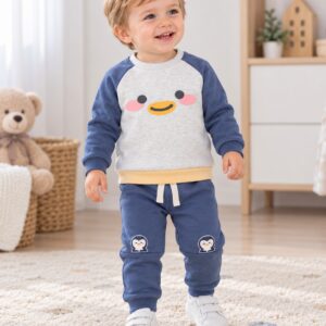 Chándal Bebé Niño Azul y Gris con Pingüinos – Interior Coralina