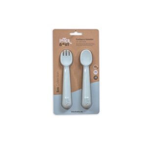 Cuchara+ Tenedor de silicona. Interbaby -Varios Colores-
