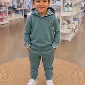Conjunto de niño «Vichy» en verde agua 💚