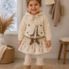 Conjunto infantil de invierno con sudadera y faldita de jirafas 2 Conjunto infantil de invierno con sudadera y faldita de jirafas 2