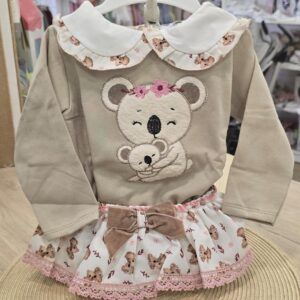 Conjunto de niña con sudadera y braguita falda de koalas 4 Conjunto de niña con sudadera y braguita falda de koalas 8