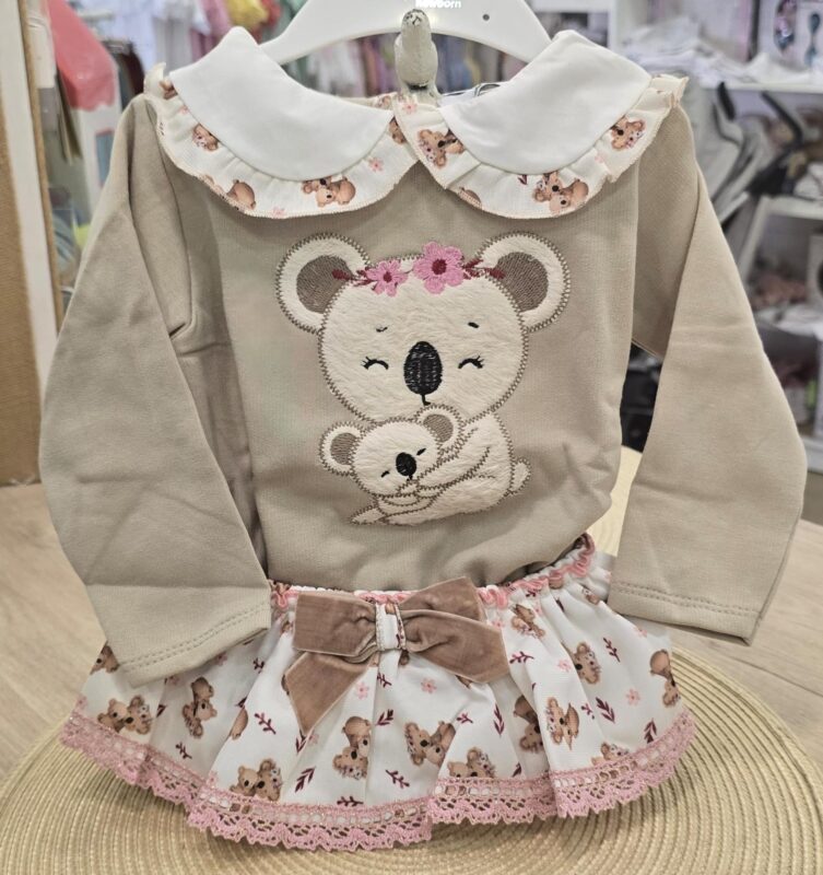 i270109 Conjunto de niña con sudadera y braguita falda de koalas 5