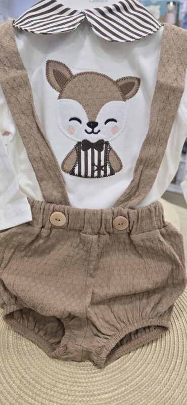 i270111-2 Conjunto infantil de camiseta y peto con zorro 6