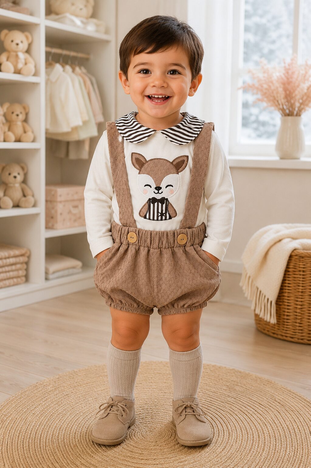 i270111-3 Conjunto infantil de camiseta y peto con zorro 3