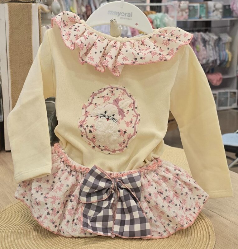 i270113 Conjunto de niña con camiseta y braguita falda de conejita 5