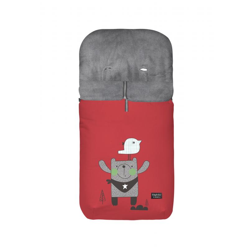 saco-invierno-con-velour-pajarito-rojo Saco silla universal tejido interior pelito "Osito - pajarito" 3
